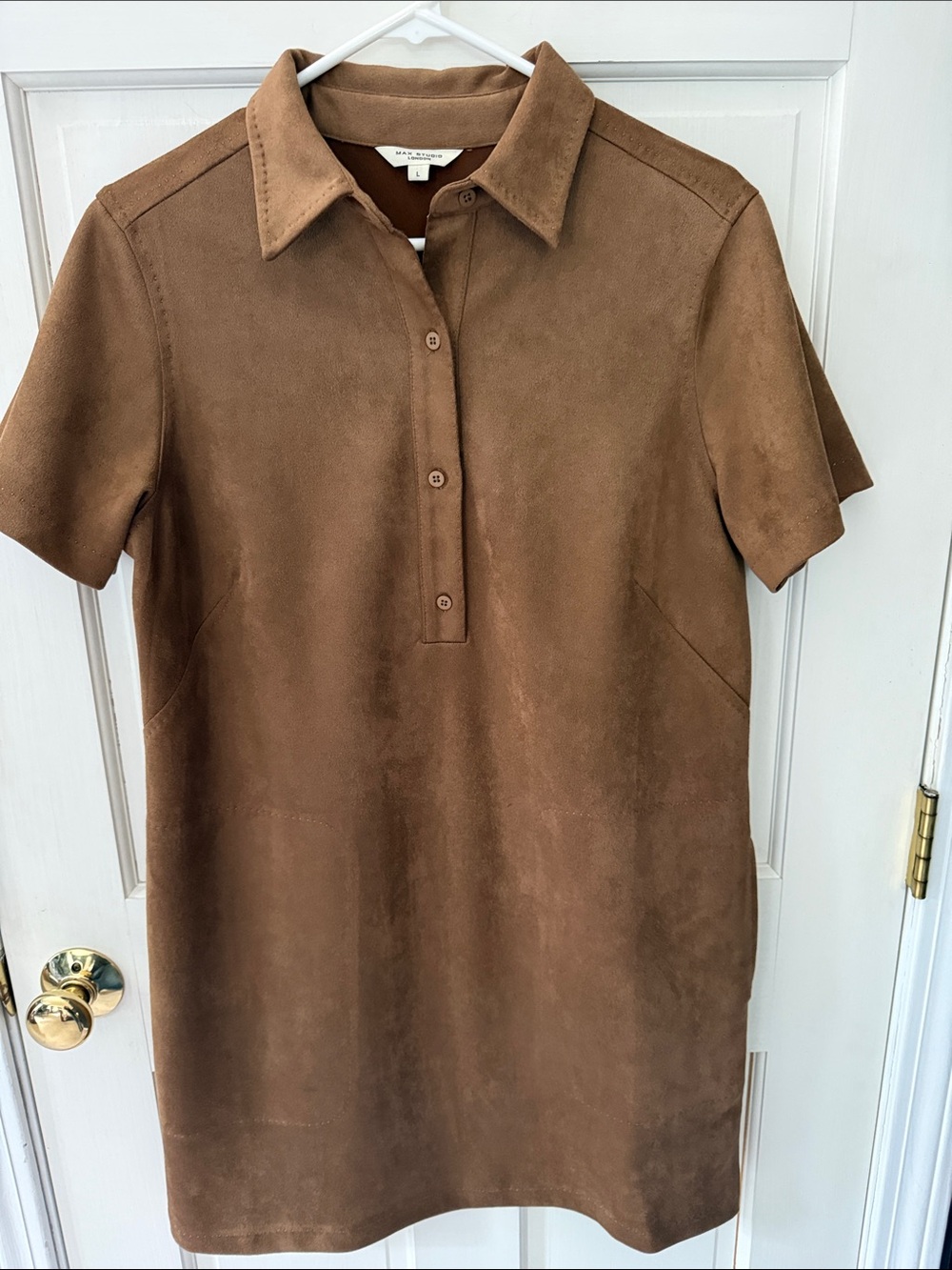 Max Studio Women's Faux Suede Dress in Brown Like New